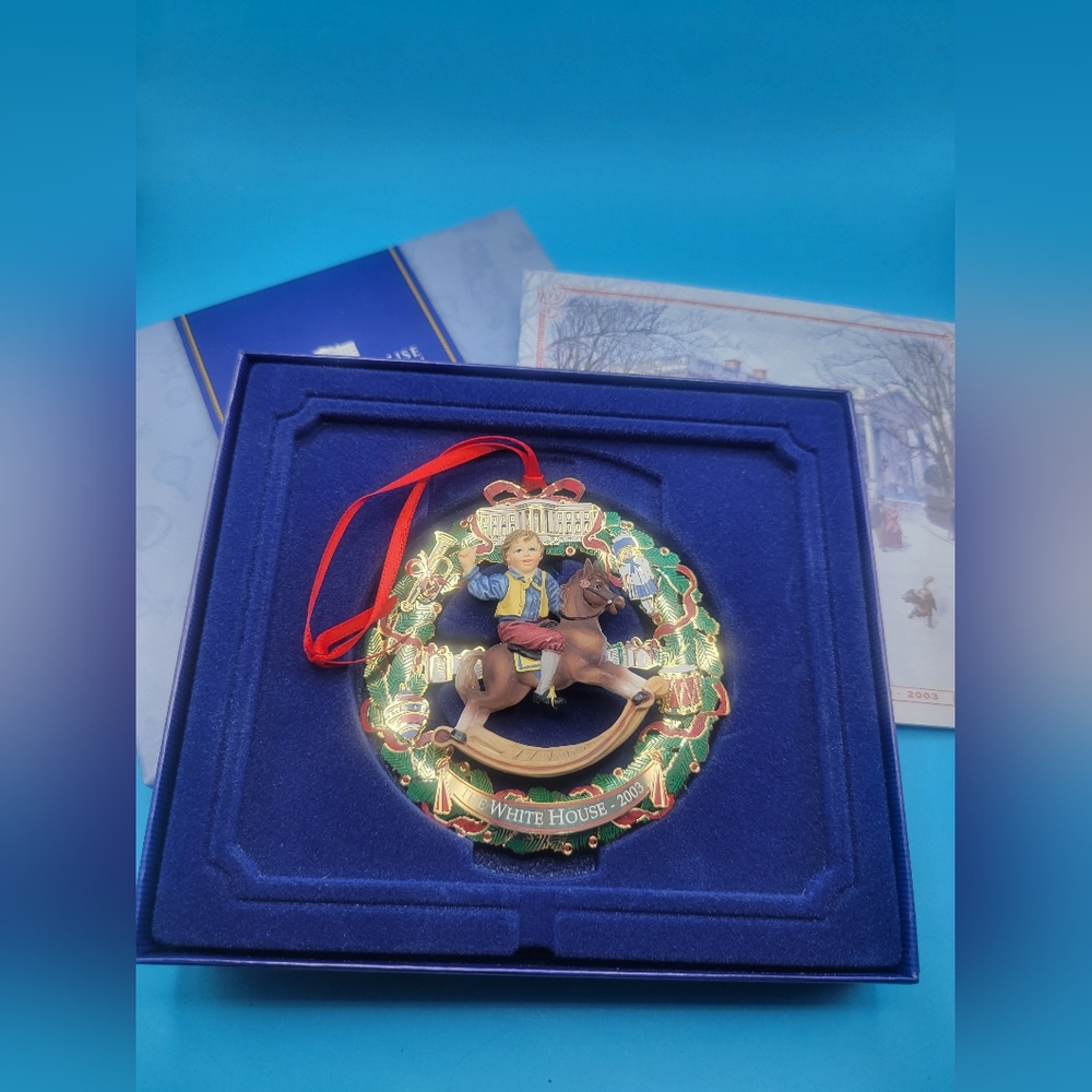 2003 Vintage White House Rocking Horse Ornament